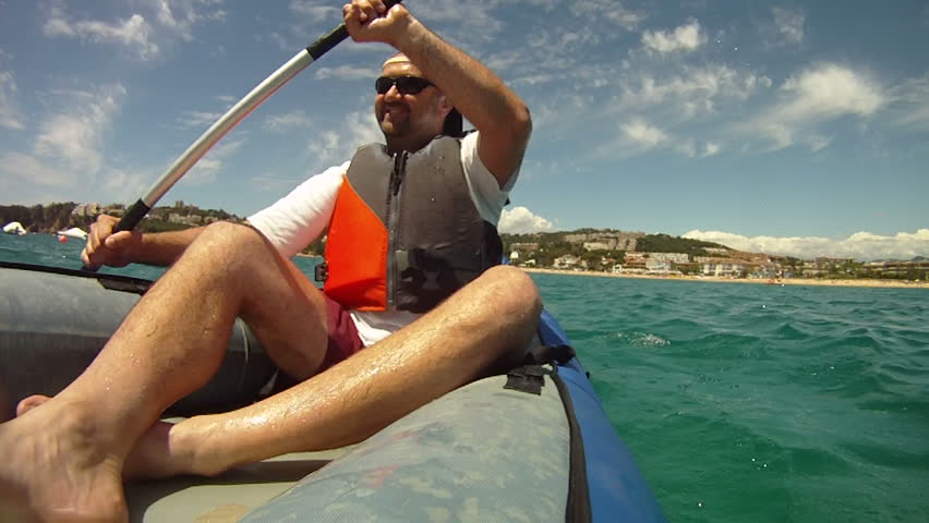 Man paddling in Kayak