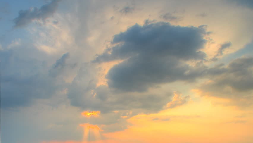 Colorful sunset, HD time lapse clip, high dynamic range imaging