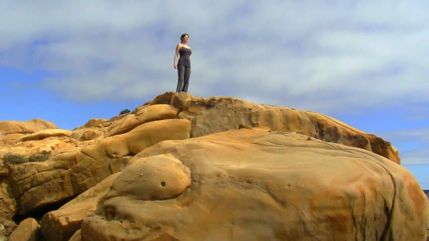 Yoga on boulder