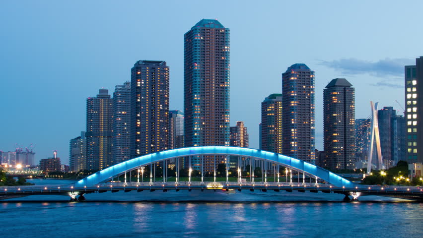 tokyo eitai bridge time lapse close up