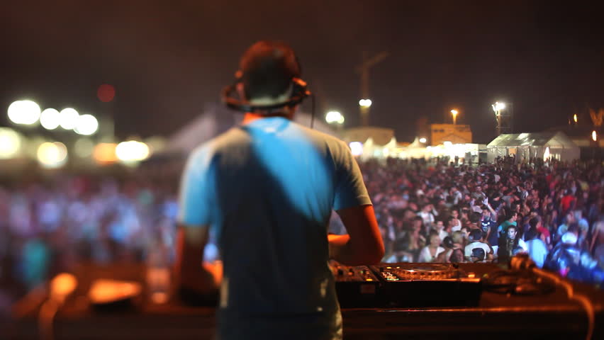 VALENCIA , SPAIN - AUGUST 1: at the Arenal Sound Music Festival. A dj performs at the arenal sound music festival in Valencia, Spain. Over 50 world renowned artists performed at this festival on August  1, 2010.