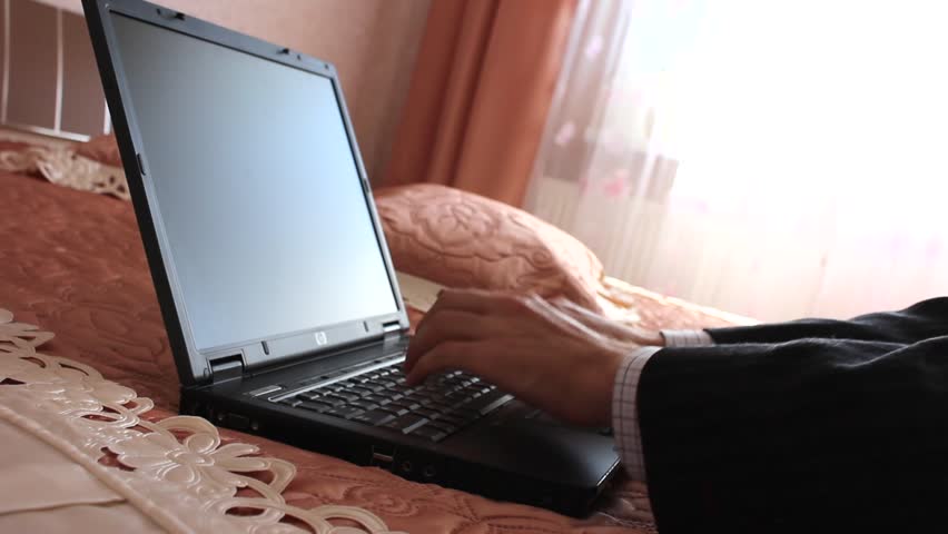 Using Laptop in Business Hotel