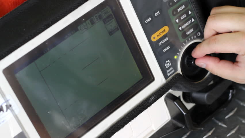 heart monitor on an ambulance, checking heart