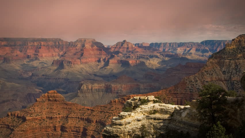 Grand Canyon Arizona Sunset Clouds Timelapse. Great for themes of travel, wilderness, adventure, nature, destinations, exploration, geology, seasons, time, weather. LOOPING!