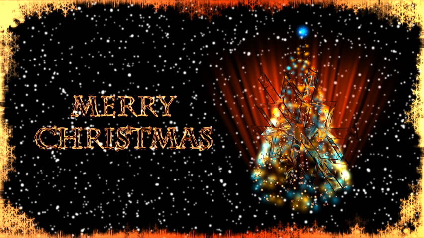 Christmas Card - Christmas 32 - English - Animated Christmas Background With Text MERRY