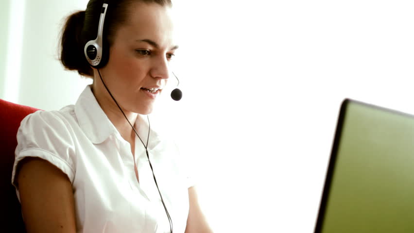 Attractive female helpdesk consultant 