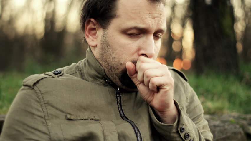 Man coughing 