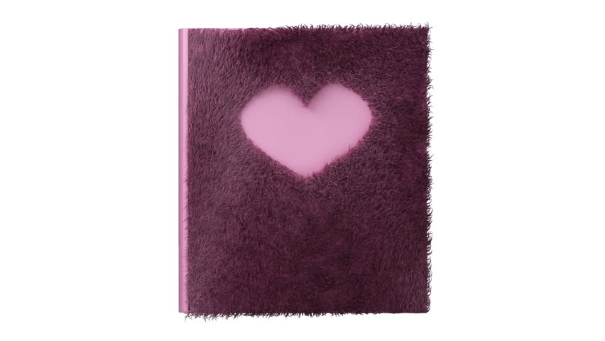 Flipping Girl diary with furry cover and heart shape