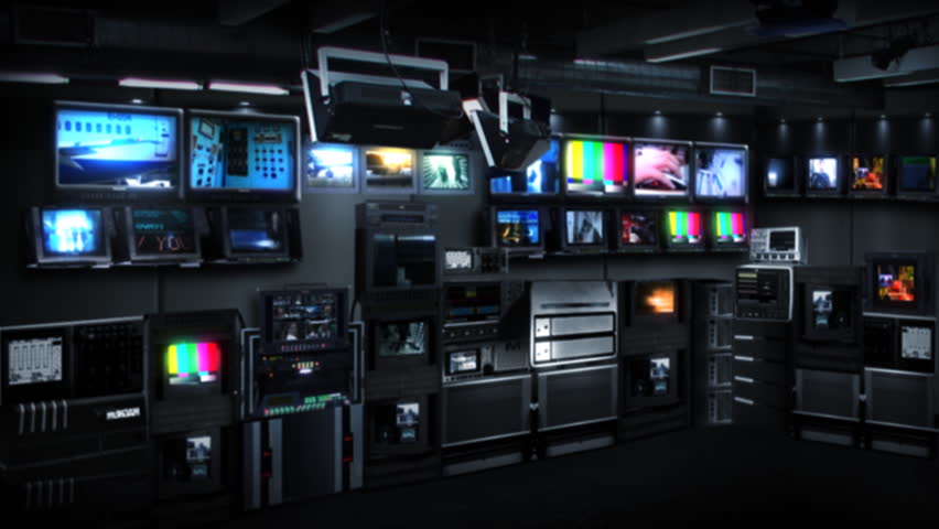 Newsroom. Seamless loop defocused background for virtual studio
