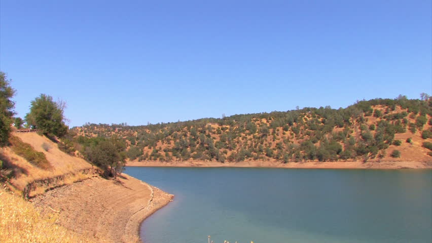 Man made lake near Chinese Camp, California. The lake was made to be used as water reservoir for San Francisco 