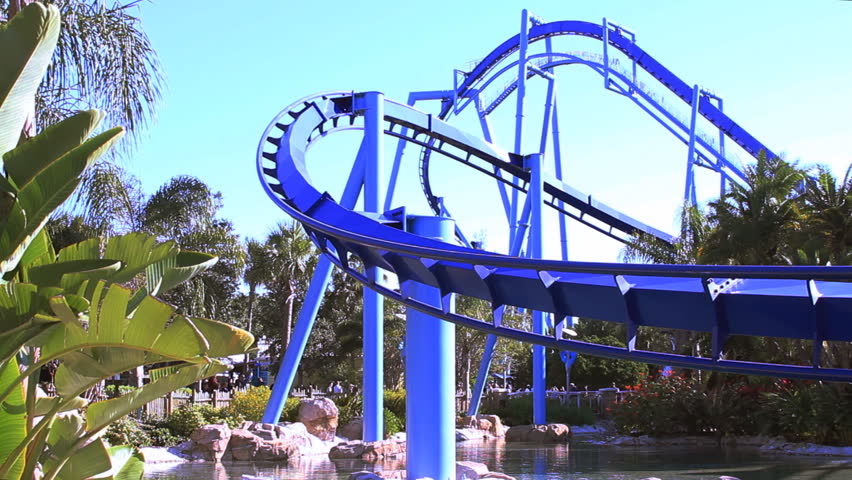 Roller coaster at amusement park