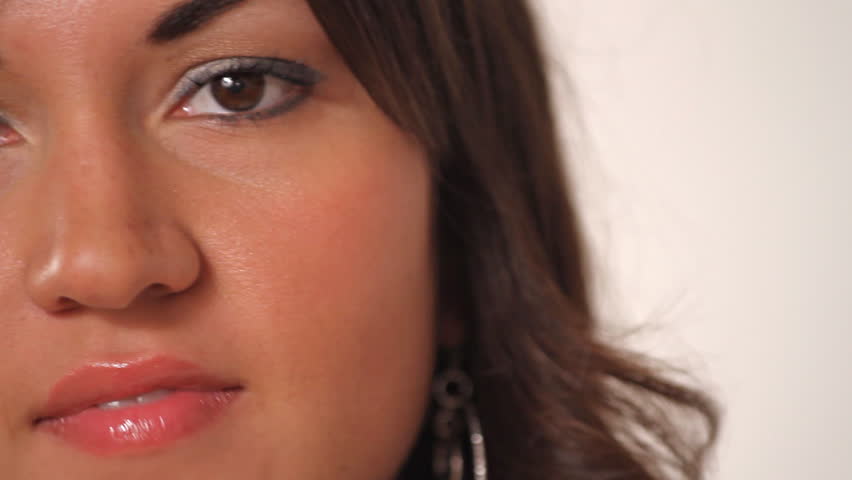 Close up portrait of pretty latina woman