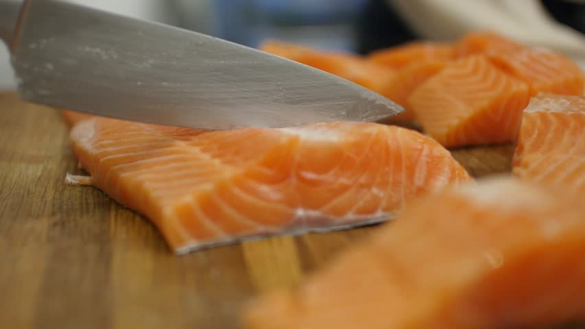 Raw Salmon being chopped image - Free stock photo - Public Domain photo ...