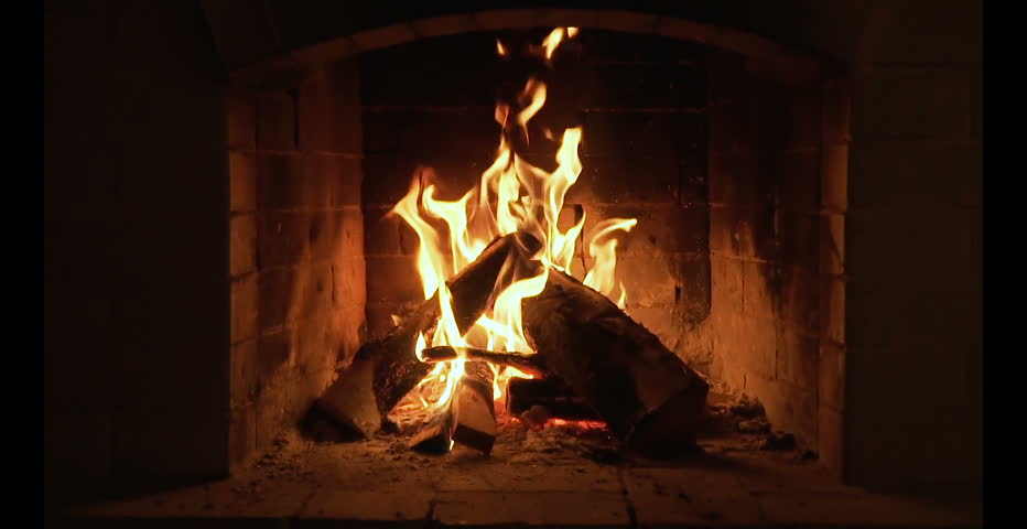 Burning Fire In The Fireplace Stock Footage Video 100 Royalty