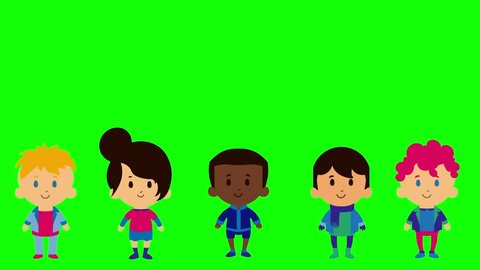 Vector Cartoon Kids Isolated On Greenscreen Stock Footage Video (100%  Royalty-free) 1013156954 | Shutterstock