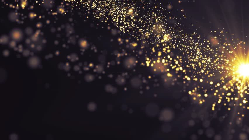 Lights Gold Bokeh Background. Elegant Stock Footage Video (100% Royalty