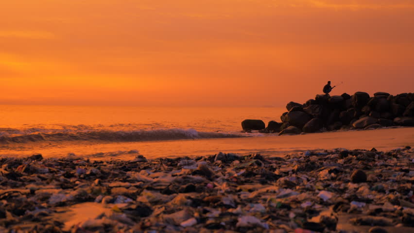 islands-sticking-out-of-the-water-at-sunset-image-free-stock-photo