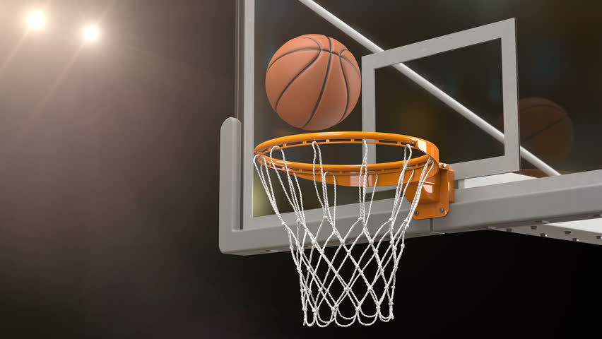 Beautiful Basketball Ball Hits Basket Stock Footage Video (100% Royalty