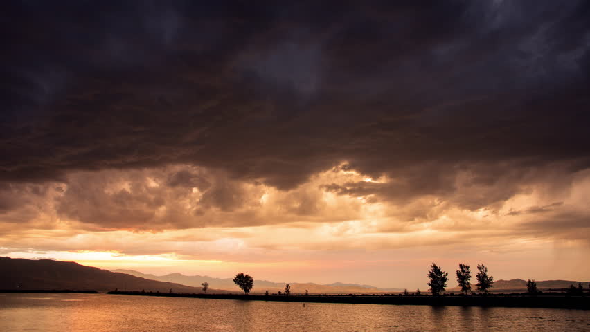 Dusk and Lake Landscape during the Orange Dusk image - Free stock photo ...