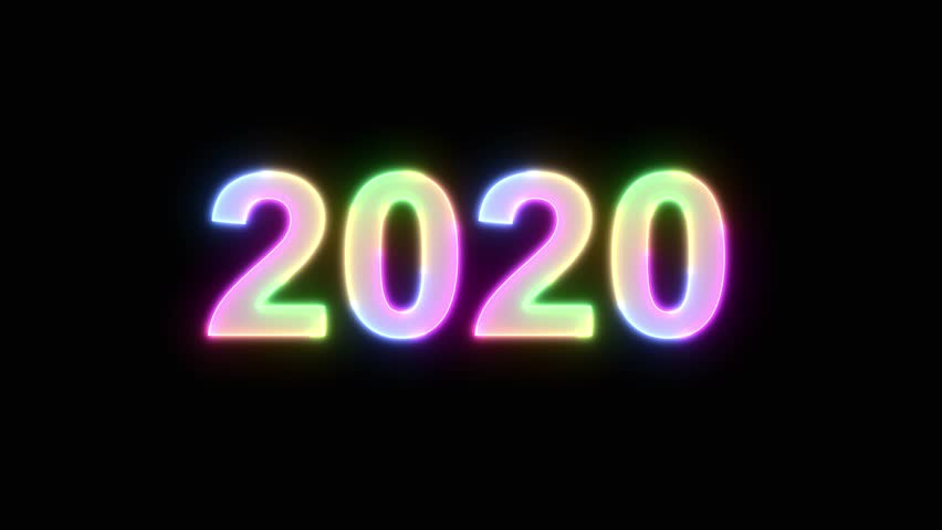 Video Stock A Tema 2020 Text In Light Flash 100 Royalty Free