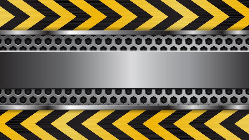 Metal Background Web Banner Under Construction Black And