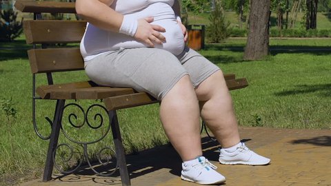 Sweating Fat Lady Resting And Stock Footage Video 100 Royalty