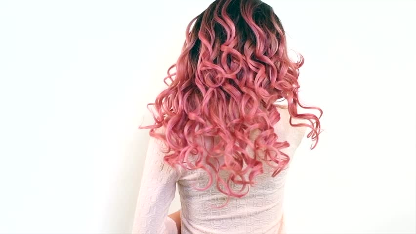 4k00 45beautiful Long Trendy Ombre Dyed Curly Hair Beauty Woman