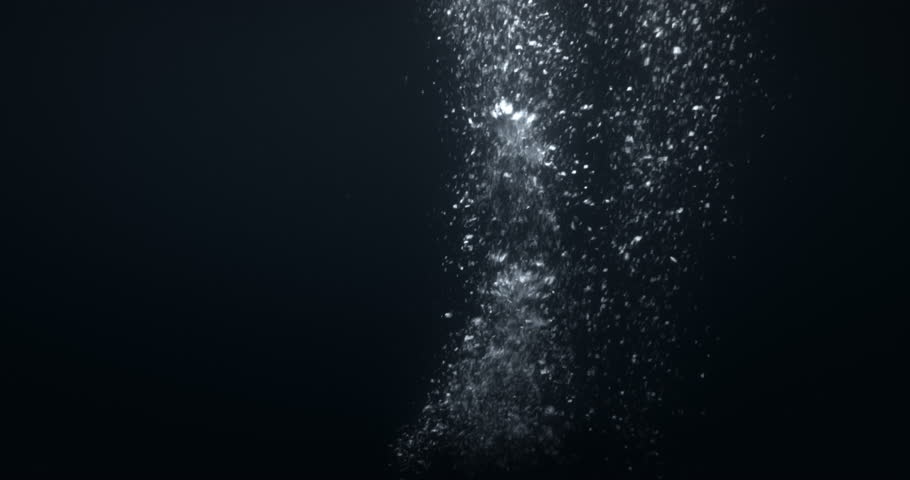 4k00 154k Underwater Illuminated Bubbles Motion Ocean Floor