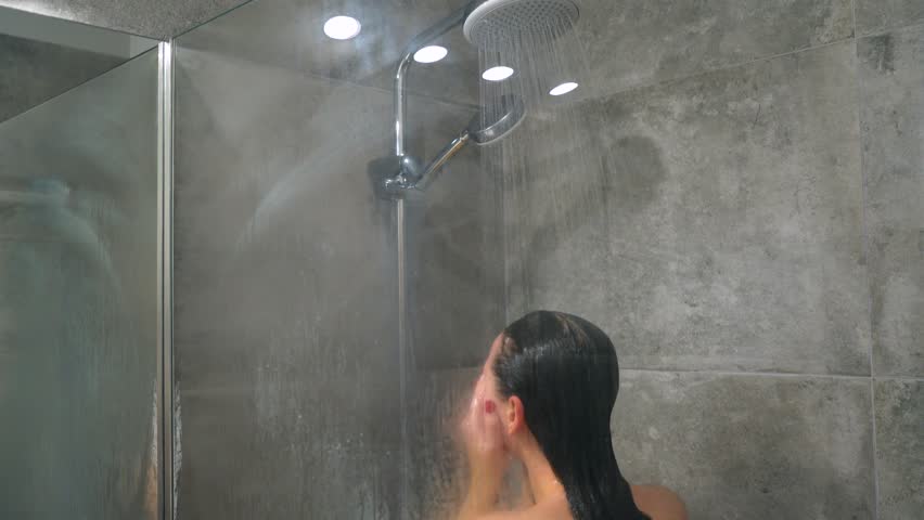 Cute long hair shower crunchboy