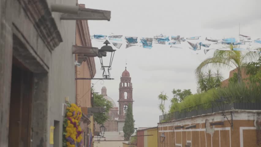 Slow Motion Picado Banner Flags Stock Footage Video 100