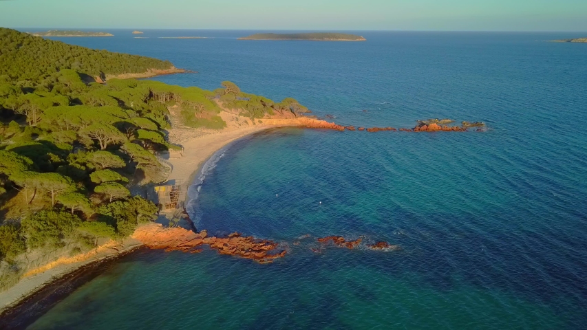 Aerial Palombaggia Beach Sunset Plage Stock Footage Video 100 Royalty Free 1030063154 Shutterstock