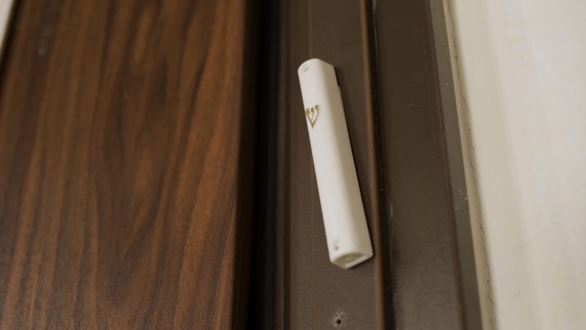 Jewish Door Placement Called Mezuzah Stock Footage Video 100