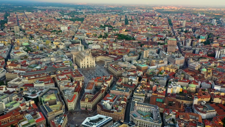 Duomo Di Milano Cathedral, Aerial, Stock Footage Video (100% Royalty ...