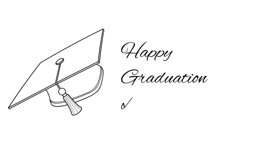Happy Graduation Day Illustrated Banner Stock Footage Video 100