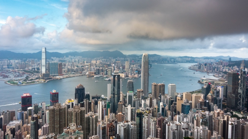 Harbor at Dusk in Hong Kong, China image - Free stock photo - Public ...