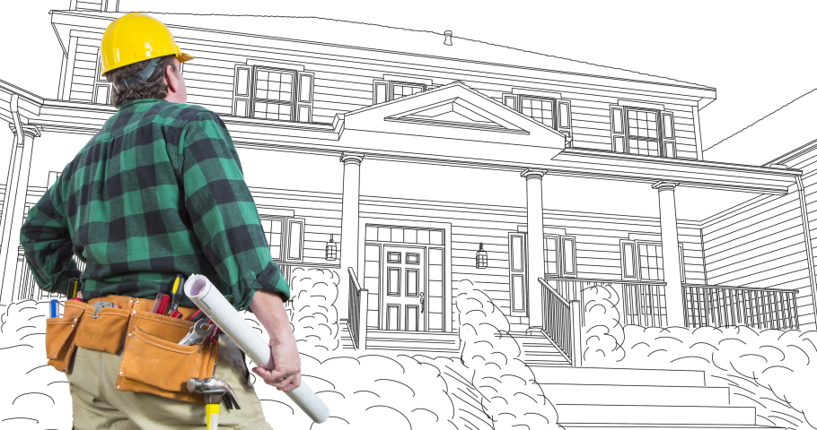 4k Contractor Facing Custom House Drawing Transitioning To
