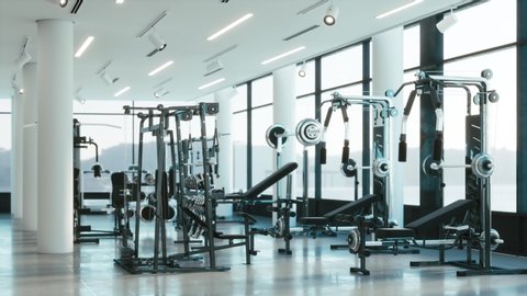 Design And Equipment In Modern Gym Modern Of Gym Interior With Equipment Sports Equipment In The Gym