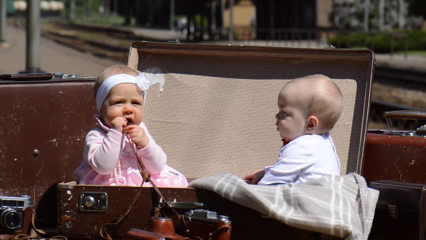 Cute Baby Couple Sit In Stock Footage Video 100 Royalty Free