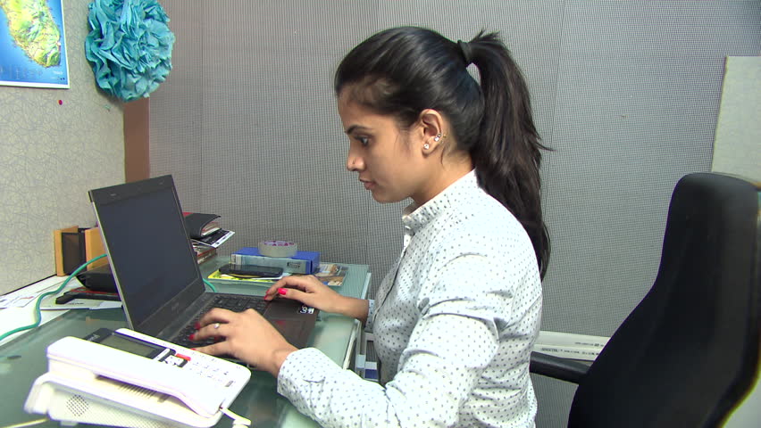 An Indian Women Working In The OfficeNew DelhiIndia Stock Footage