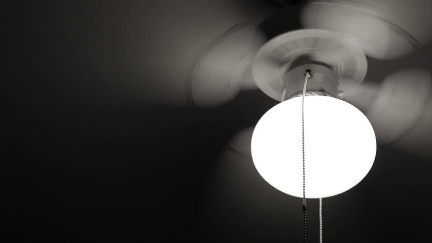 Rotating Fan And Lamp In The Ceiling Stock Footage Video 4190677 A Ceiling Fan In House Action At Night Hd Stock Footage Clip