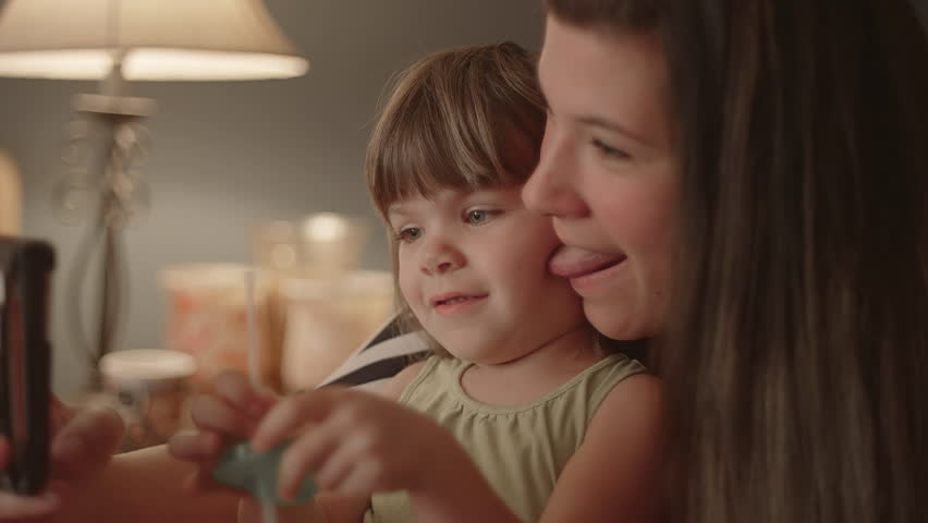 A Mother Licks Her Daughters Stock Footage Video 100 -1002