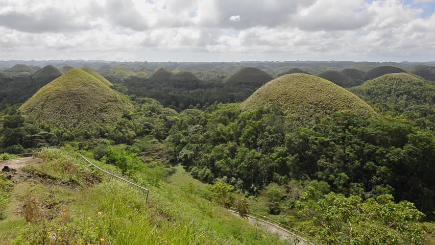 Amazing Sunny Chocolat Hills Formations Stock Footage Video (100%