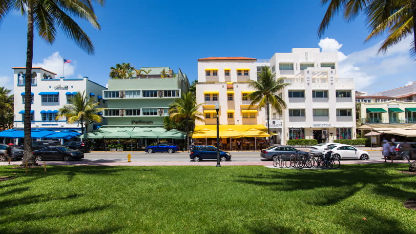 Stock video of art deco district, ocean drive, south | 11604704 ...