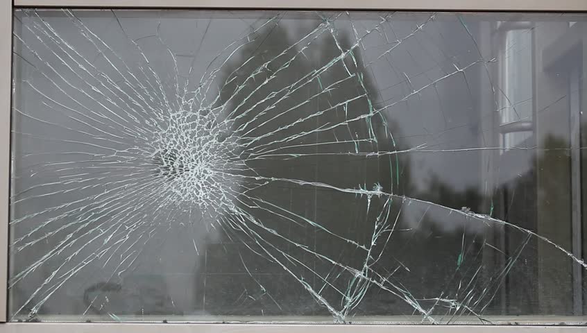 Crack in window glass