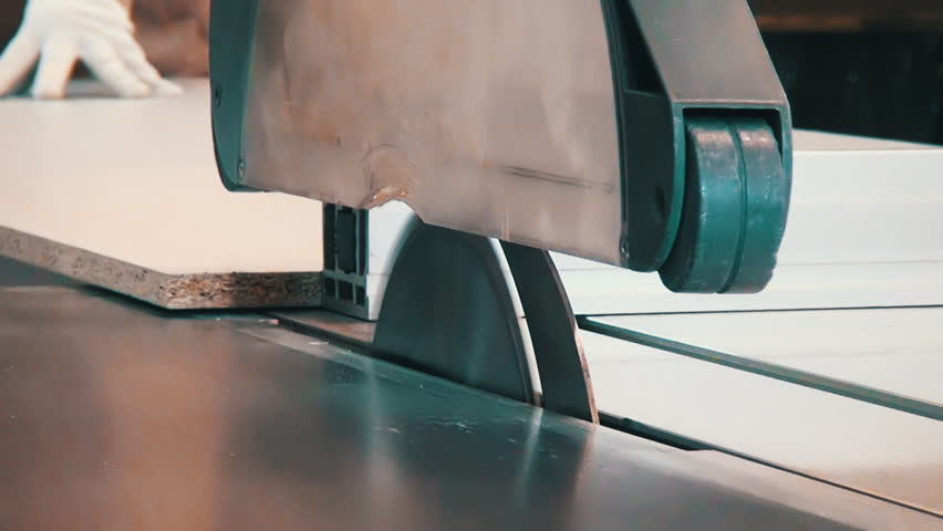 Modern Sliding Table Saws Woodworking Stock Footage Video