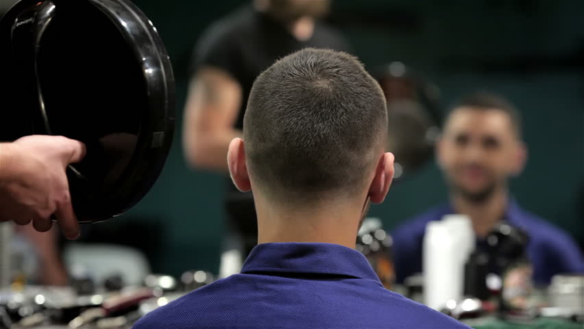Barber Shows Short Haircut With Stock Footage Video 100