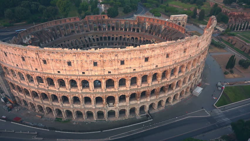 Colosseum, Rome, Italy. Aerial Roman Stock Footage Video (100% Royalty ...