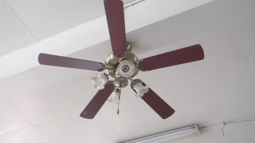 Vintage Fan Moving Top Wall Stock Footage 100 Royalty Vintage Fan Moving Top Wall On Old House