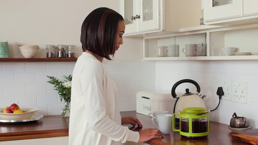 Stock Video Of Couple Making Coffee At Home Kitchen Stock Video Of Couple Making Coffee At Home Kitchen