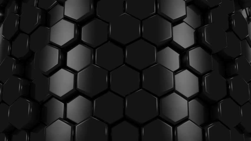 Abstract Background of Black Honeycombs. Stock Footage Video (100%